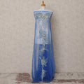 Royal Blue Nylon Tulle with Intricate Bead & Crystal Burst Embroidery, 140 cm Width, Made in India-D23517