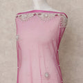 Pink Floral Pearl and Sequin Embroidered Nylon Tulle Fabric, 140 cm Width, Made in India – 3 Meter-D23522