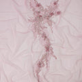 Baby Pink Ornate Beaded and Sequin Embroidered Nylon Tulle Fabric, 140 cm Width, Made in India – 3 Meter-D23526