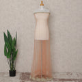 Soft Peach Embroidered Tulle Fabric Piece 3m