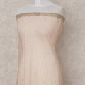 Soft Peach Embroidered Tulle Fabric Piece 3m
