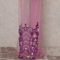 Orchid Pink Embroidered Tulle Fabric Piece 3m