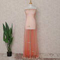 Coral Salmon Embroidered Tulle Fabric Piece 3m