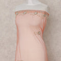 Coral Salmon Embroidered Tulle Fabric Piece 3m
