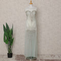 Pale Mint Green Embroidered Tulle Fabric Piece 3m