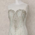Pale Mint Green Embroidered Tulle Fabric Piece 3m