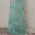 Seafoam Aqua Green Embroidered Tulle Fabric Piece 3m