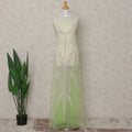 Pistachio Lime Green Embroidered Tulle Fabric Piece 3m