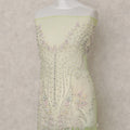 Pistachio Lime Green Embroidered Tulle Fabric Piece 3m
