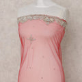 Scarlet Red Embroidered Tulle Fabric 3m Piece