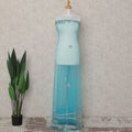 Sky Blue Embroidered Tulle Fabric 3m Piece