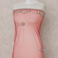 Crimson Red Embroidered Tulle Fabric 3m Piece