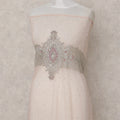 Blush Pink Embroidered Tulle Fabric 3m Piece