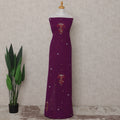 Plum Purple Embroidered Tulle Fabric 3m Piece