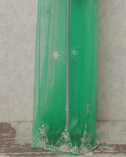 Mint Green Embroidered Tulle Fabric 3m Piece