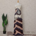 Plum Wine and Peach Multicolor Embroidered Tulle 3m Piece