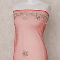 Vermilion Red Embroidered Tulle Fabric 3m Piece