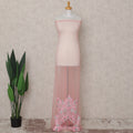 Baby Pink Embroidered Tulle Fabric 3m Piece