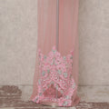 Baby Pink Embroidered Tulle Fabric 3m Piece