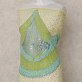 Lime Green and Mint Embroidered Tulle Fabric 3m Piece