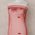 Ruby Red Embroidered Tulle Fabric 3m Piece