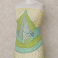 Aqua Mint and Lime Green Embroidered Tulle Fabric 3m Piece