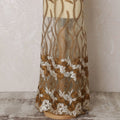 Opulent Gold and Cream Embroidered Nylon Tulle Fabric, 140 cm Wide â€“ Elegant Vine and Floral Design-D19255 Regal Fabrics