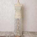 Elegant Silver Embroidered Nylon Tulle Fabric, 140 cm Wide â€“ Luxurious Vine and Floral Design-D19263 Regal Fabrics