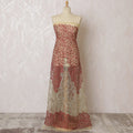 Elegant Red and Gold Nylon Tulle Embroidered Fabric - 140cm Wide-D19265 Regal Fabrics