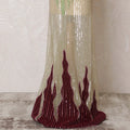 Vibrant Green and Burgundy Nylon Tulle Fabric with Beaded Accents - 140cm Wide-D19269 Regal Fabrics