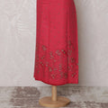 Elegant Red Blended Cotton Fabric with Intricate Floral Embroidery - 110 cm Width X 3.0 Mtrs-D19764 Regal Fabrics