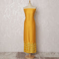 Bright Yellow Blended Cotton Fabric with Geometric Embroidery - Last Piece of 3.0 Meters, 110 cm Width-D19771