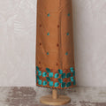 Rich Brown Blended Cotton Fabric with Multicolor Embroidery - Last Piece of 3.0 Meters, 110 cm Width-D19774