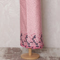 قماش قطن مخلوط باللون الوردي الناعم مع تطريز زهور - القطعة الأخيرة 3.0 متر، عرض 110 سم -D19777
