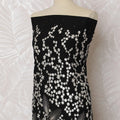 Sophisticated Black Blended Cotton Fabric with White Floral Embroidery - Last Piece of 3.0 Meters, 110 cm Width-D19782 Regal Fabrics