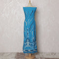 Vibrant Blue Blended Cotton Fabric with Intricate Embroidery - Last Piece of 3.0 Meters, 110 cm Width-D19787 Regal Fabrics