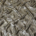 Luxurious Silver and Gold Synthetic Brocade Fabric with Intricate Floral Design - 140 cm Width-D19789