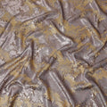 Regal Gold and Lavender Synthetic Brocade Fabric with Floral Design - 140 cm Width-D19792 Regal Fabrics