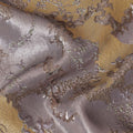 Regal Gold and Lavender Synthetic Brocade Fabric with Floral Design - 140 cm Width-D19792 Regal Fabrics