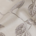 Ivory and Silver Synthetic Brocade Fabric with Leaf Design - 140 cm Width-D19795