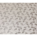 Ivory and Silver Synthetic Brocade Fabric with Leaf Design - 140 cm Width-D19795