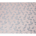 Blush Pink and Silver Synthetic Brocade Fabric with Leaf Pattern - 140 cm Width-D19796