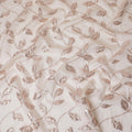 قماش بروكار صناعي باللون الكريمي والذهبي الوردي مع تصميم أوراق الشجر - عرض 140 سم -D19797