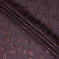 قماش بروكار صناعي برقوقي وعنابي مع تصميم أوراق الشجر - عرض 140 سم-D19799
