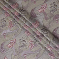 Pastel Gold and Rose Synthetic Brocade Fabric with Floral Swirl Design - 140 cm Width-D19804 Regal Fabrics