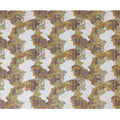Ivory, Gold, and Olive Synthetic Brocade Fabric with Textured Floral Design - 140 cm Width-D19806