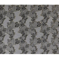 Black and Silver Synthetic Brocade Fabric with Textured Floral Design - 140 cm Width-D19809