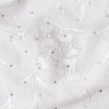 White Cotton Fabric with Tone-on-Tone Floral Embroidery & Sequin Detailing, 140 Cms Width, 3 Meters Piece, Made in India-D23669 - Regal Fabrics