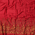 Red Cotton Fabric with Flame Motif Golden Thread & Sequin Embroidery, 140 Cms Width, 3 Meters Piece, Made in India-D23673 - Regal Fabrics