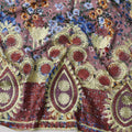 Dusty Pink Cotton Fabric with Multicolor Floral Print, Yellow Embroidery and Rich Red Teardrop Border Design, 140 Cms Width, Made in India – 3 Meters Piece-D23694 - Regal Fabrics